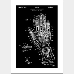 Artificial hand 1947 Patent , Prosthetic hand Patent Artificial hand, Prosthetics Office Wall Art Print, Doctors Patent Illustration Posters and Art